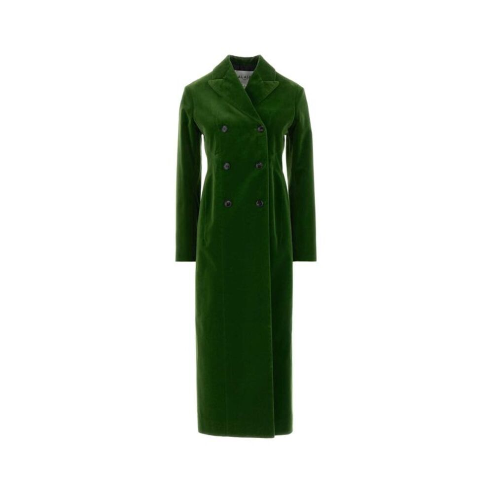 Alaia Women Grass Green Velvet Coat